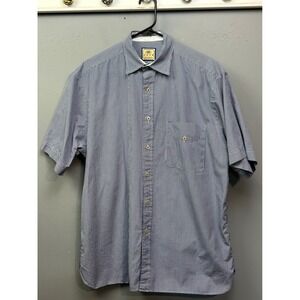 JOEY RODOLFO Shirt Mens Medium Gingham Check Button Up Blue‎ White Casual